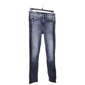 Mother Women's Black Charcoal Mid-Rise Looker Skimp Skinny Jeans Size 24